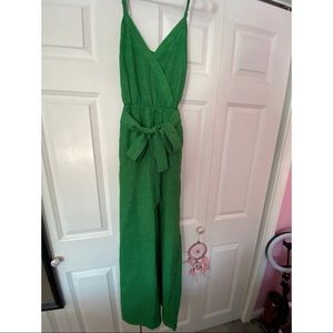 Green Jumpsuit with Bow